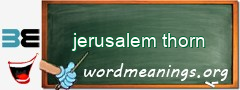 WordMeaning blackboard for jerusalem thorn